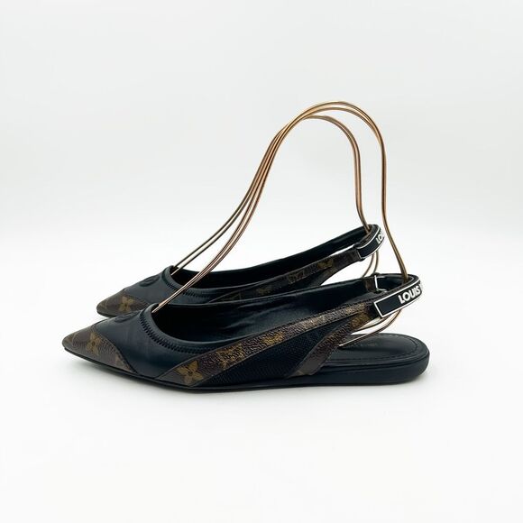 Louis Vuitton LV Monogram Archlight Slingback Ballerina Flats Pointed Toe 6.5 - Picture 5 of 12